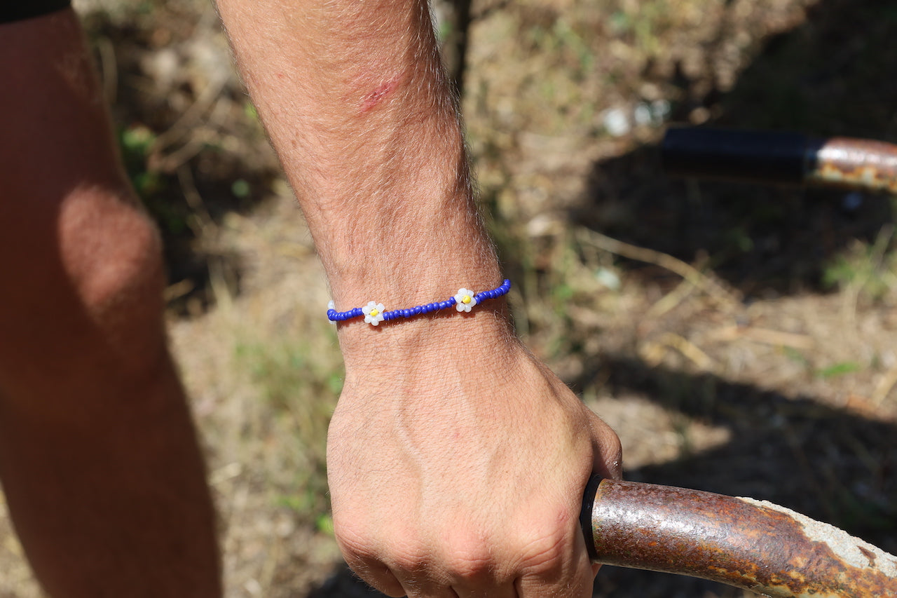Bracelet Pâquerette bleu électrique