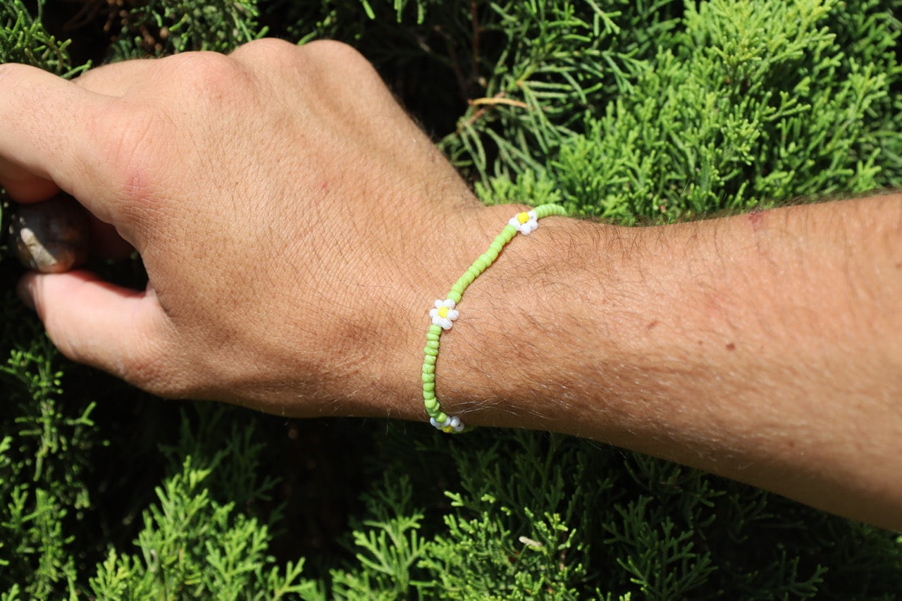 Bracelet Pâquerette vert pomme