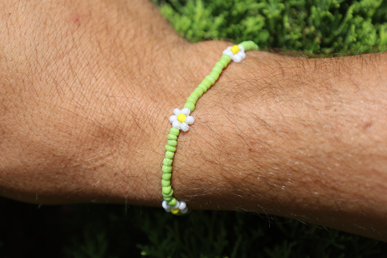 Bracelet Pâquerette vert pomme