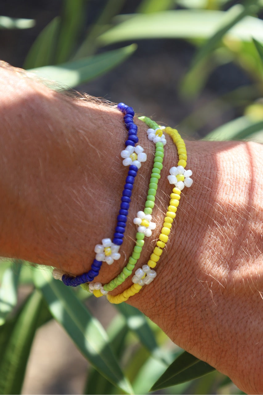 Bracelet Pâquerette bleu électrique