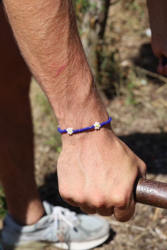 Bracelet Pâquerette bleu électrique