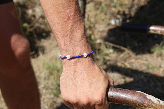 Bracelet Pâquerette bleu électrique